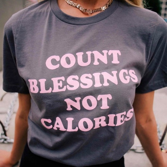 NEW Count Blessings Not Calories Shirt Top S-5X - Picture 1 of 3